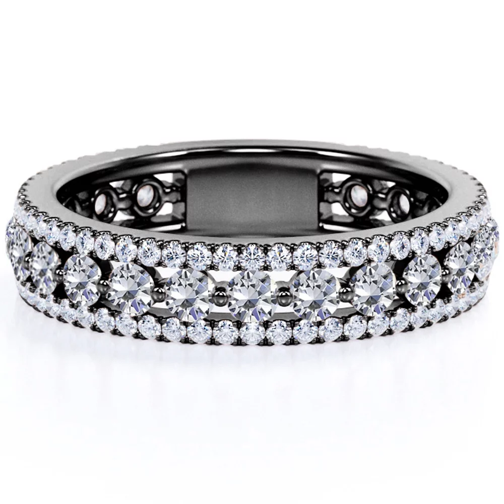 0.75 Carat Round cut  Pave Stackable Ring