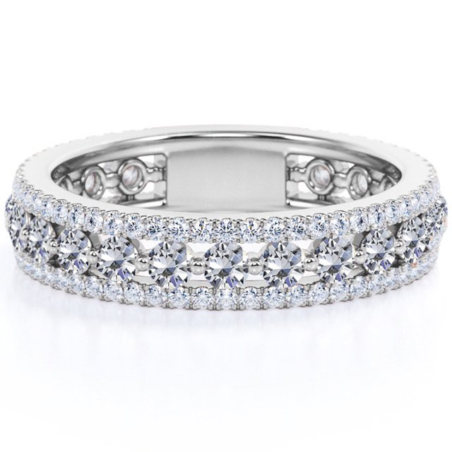 0.75 Carat Round cut  Pave Stackable Ring
