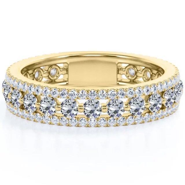 0.75 Carat Round cut  Pave Stackable Ring