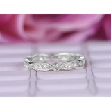 Antique art deco .50 carat Round cut Diamond Wedding Ring Band eternity ring in Rose Gold