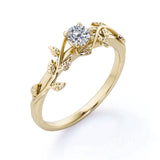 Nature Inspired 0.33 CT TDW Round Cut Diamond Solitaire Engagement Ring  for Her