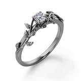 Nature Inspired 0.33 CT TDW Round Cut Diamond Solitaire Engagement Ring  for Her