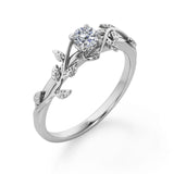 Nature Inspired 0.33 CT TDW Round Cut Diamond Solitaire Engagement Ring  for Her