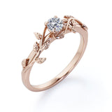 Nature Inspired 0.33 CT TDW Round Cut Diamond Solitaire Engagement Ring  for Her