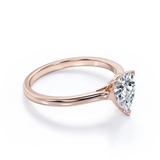 Classic 1 Carat Pear Cut Moissanite Solitaire Engagement Ring