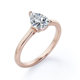 Classic 1 Carat Pear Cut Moissanite Solitaire Engagement Ring