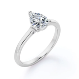 Classic 1 Carat Pear Cut Moissanite Solitaire Engagement Ring