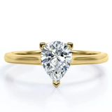 Classic 1 Carat Pear Cut Moissanite Solitaire Engagement Ring