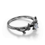 Nature Inspired 0.33 CT TDW Round Cut Diamond Solitaire Engagement Ring  for Her