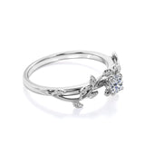 Nature Inspired 0.33 CT TDW Round Cut Diamond Solitaire Engagement Ring  for Her
