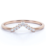 Chevron 0.25 Carat Curved Wedding Ring Band