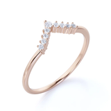Chevron 0.25 Carat Curved Wedding Ring Band