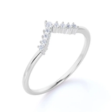 Chevron 0.25 Carat Curved Wedding Ring Band