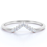 Chevron 0.25 Carat Curved Wedding Ring Band