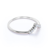 Chevron 0.25 Carat Curved Wedding Ring Band