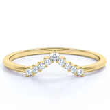 Chevron 0.25 Carat Curved Wedding Ring Band