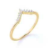 Chevron 0.25 Carat Curved Wedding Ring Band