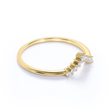 Chevron 0.25 Carat Curved Wedding Ring Band
