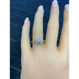 1.25 Carat Cushion cut Moissanite Solitaire Engagement Ring in 10k White Gold