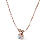 Solitaire 0.33 Carat Round Shape Diamond Pendant Necklace In 18K White Gold Plating Over Silver