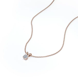 Solitaire 0.33 Carat Round Shape Diamond Pendant Necklace In 18K White Gold Plating Over Silver