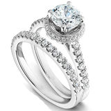 Certified 1.5 CT Round Lab Diamond Halo Bridal Set
