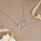 Lab Grown Diamond Interlocking Heart Shape Pendant Necklace