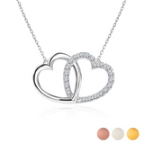 Lab Grown Diamond Interlocking Heart Shape Pendant Necklace