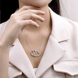 Lab Grown Diamond Interlocking Heart Shape Pendant Necklace