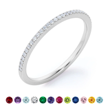 Pave 0.25 Carat Round Cut April Birthstone Wedding Ring