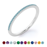 Pave 0.25 Carat Round Cut March Birthstone Wedding Ring