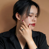 Solitaire 1 ct Oval Cut Green Moss Agate Promise Ring