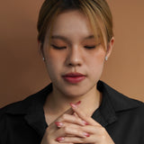 Certified - 1 Carat Ovate Moissanite - 4 Prong Solitaire Stud Earrings - 18K Rose Gold Plating Over Silver