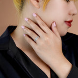 Beautiful 1.25 Carat Real Moissanite Wedding Ring Set in 18k White Gold Over Silver