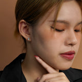 Certified - 1 Carat Ovate Moissanite - 4 Prong Solitaire Stud Earrings - 18K Rose Gold Plating Over Silver