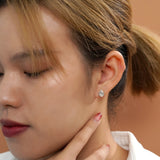 2 Carat Pear Cut Cubic Zirconia Solitaire Stud Earrings in 18K White Gold over Silver