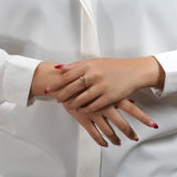 Nature Inspired 1 Carat Natural Green Moss Agate Solitaire Engagement Ring - Forest Ring - 18K Rose Gold Over Silver