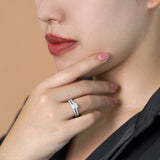 Beautiful 1.25 Carat Real Moissanite Wedding Ring Set in 18k White Gold Over Silver