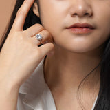 1.10 Carat Round Cut Moissanite Halo Engagement Ring