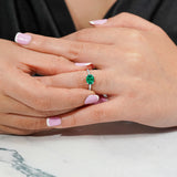 1.25 Carat Oval Cut Oval SWAROVSKI - May Birthstone Solitaire Engagement Ring in 18k White Gold Over Silver