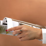 Nature Inspired 1 Ct Round Cut Green Moss Agate Engagement Ring