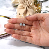 Simple Solitaire 0.50 CT TDW Round Cut Certified Lab Diamond Bezel Set Stud Earrings in White Gold