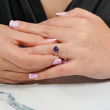 1.25 Carat Oval Cut Alexandrite SWAROVSKI - June Birthstone Solitaire Engagement Ring in 18k White Gold Over Silver