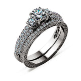 Certified 1.30 Ct Round  Lab Diamond  Three Stones  Bridal Set