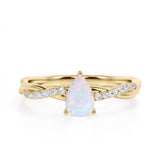 Infinity 0.75 Ct Pear Cut Lab Created Opal Engagement Ring