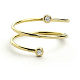 0.10 ct TDW Round Brilliant Real Spiral Stackable Ring