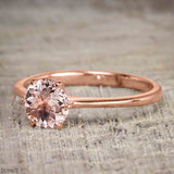 1 ct Round Morganite Solitaire Engagement Ring