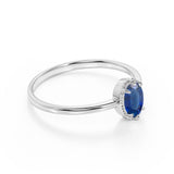 Vintage Inspired 1.50 Carat Oval Light Blue Sapphire and Classic 6 Prong Engagement Ring in White Gold
