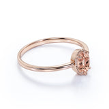 Vintage Inspired 1.50 Carat Oval Pink Salmon Morganite and Classic 6 Prong Engagement Ring in Rose Gold