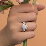 Twisted 1.50 Ct Round Cut Lab Created Opal Wedding Ring Set